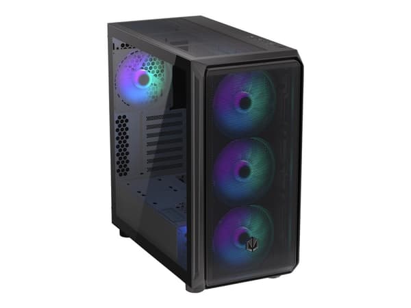 Endorfy Arx 700 ARGB - PC-hölje - ATX - genomskinlig sidopanel (härdat glas) - ingen strömförsörjning (ATX) - svart - USB/ljud Svart