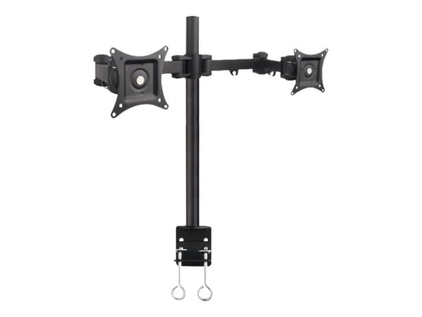 TECHly - Monteringssett (skrivebordsklemmemontering, dobbeltskjermsmonteringsarm) - for 2 LCD-skjermer - svart - skjermstørrelse: 13"-27" Sort