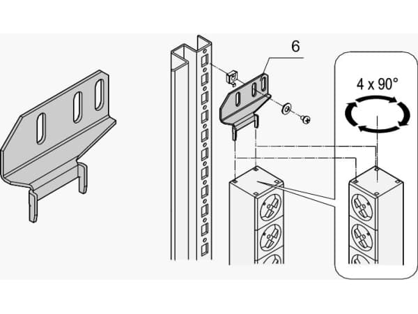 Schroff Mounting bracket for socket strip