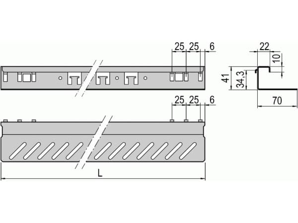 Schroff Slide rail 25 kg, 25 kg