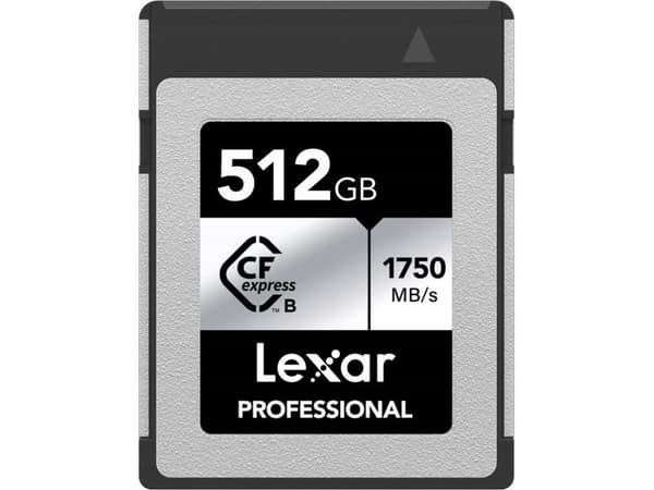 Lexar LCXEXSL512G-RNENG, 512 GB, CFexpress Type B, 1750 MB/s, 1300 MB/s, Sølv