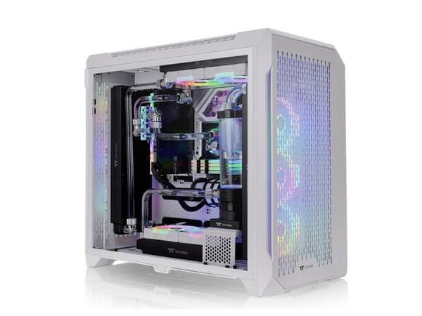 Thermaltake CTE C750 Air - FT - utökad ATX - genomskinlig sidopanel (härdat glas) - ingen strömförsörjning (PS/2) - vit, snö - USB/ljud