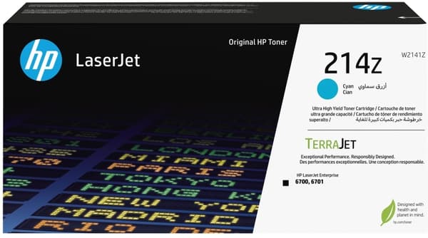 HP 214Z erittäin riittoisa syaani alkuperäinen LaserJet-värikasetti, 26000 sivua, Syaani, 1 kpl