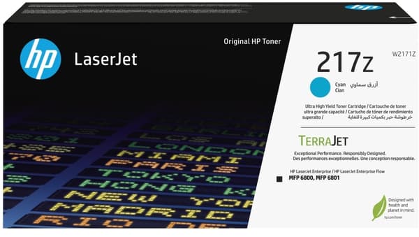 HP 217Z - Ultra High Yield - cyan - original - LaserJet - tonerkassett (W2171Z) - för Color LaserJet Enterprise MFP 6800dn