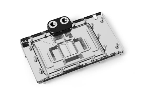 Alphacool 13474, Vannblokk + Bakplate, Akryl, Aluminium, Kromfarget, Kobber (Cu), Kromfarget, Gjennomsiktig, Sort, 3-Pin JST, 1/4", Grafikkort