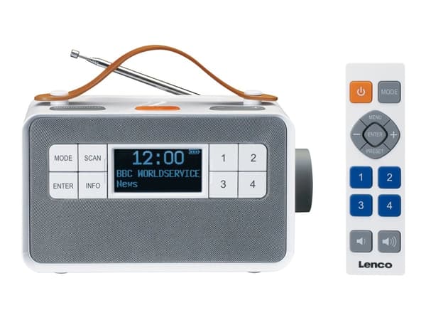 Lenco PDR-065 - Bærbar DAB-radio - 4 watt - uten operativsystem - hvit
