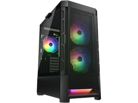 COUGAR Gaming CGR-5ZD1B-RGB, Midi Tower, PC, Svart, ATX, CEB, EATX, micro ATX, Mini-ITX, Metall, Multi Svart