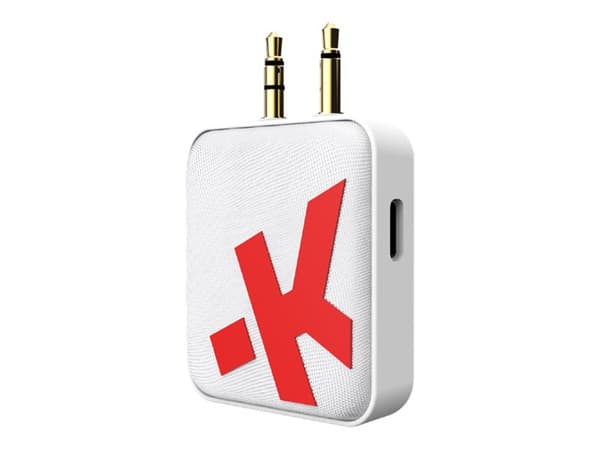 SKROSS - Trådlös ljudadapter för true wireless-hörlurar, trådlösa hörlurar - sändare och mottagare 2-i-1 - vit