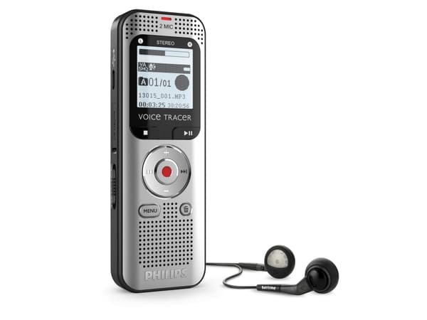 Philips Voice Tracer DVT2015, 2370 h, High Quality (HQ), Pulskodsmodulering (PCM), Standard uppspelning (SP), Superlång uppspelning (SLP), MP3, WAV,