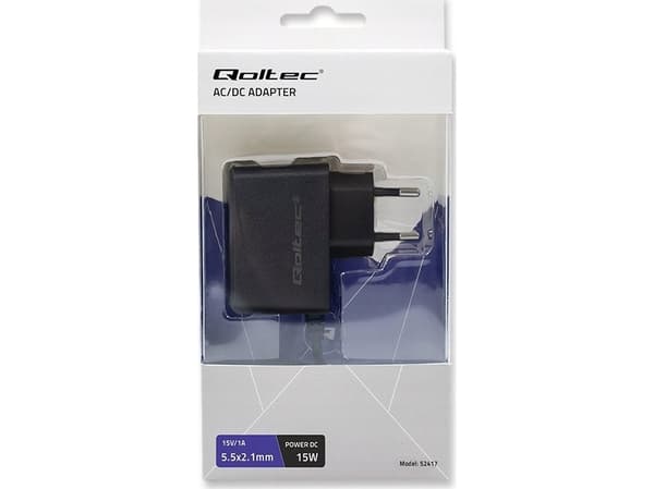 Qoltec - Premium - strømadapter - 15V, 1A, 5.5*2.1 - AC 220-240 V - 15 watt