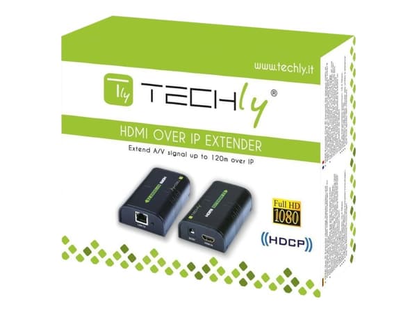 Techly IDATA EXTIP-373R, HDMI, HDMI, 1920 x 1080 piksler, sortering, 120 m, 36 bit