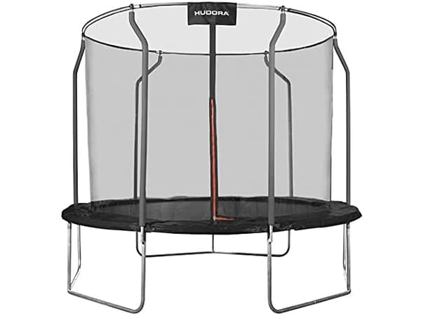 HUDORA 300V, Trampoline over bakken, Rund, 120 kg, Safety net, Montering nødvendig, Sort, Rød