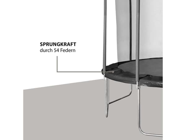 HUDORA 300V, Trampoline over bakken, Rund, 120 kg, Safety net, Montering nødvendig, Sort, Rød