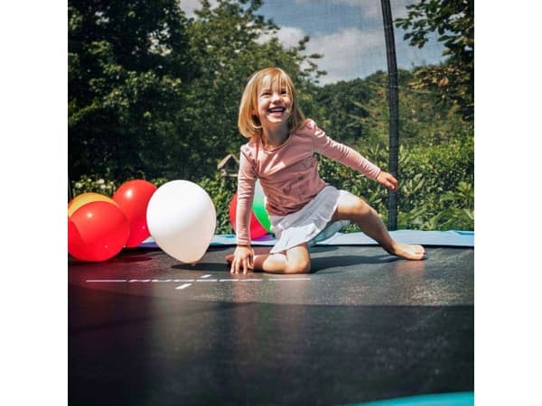 HUDORA 300V, Trampoline over bakken, Rund, 120 kg, Safety net, Montering nødvendig, Sort, Rød