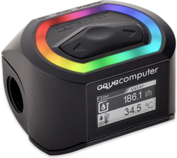 Aqua Computer Durchflusssensor high flow NEXT, OLED, 2x G1/4, RGBpx - schwarz