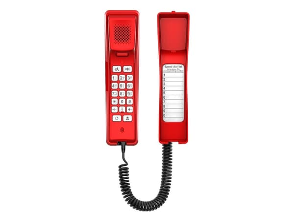 Fanvil H2U-R, IP-telefon, Rød, Kablet håndsett, Bord/Vegg, In-band, Utenfor båndet, SIP-info, 2 linjer Rød