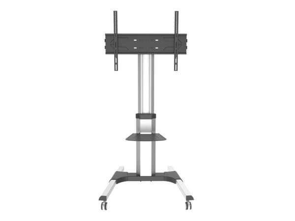 Techly Floor Stand with Shelf Trolley TV LCD/LED/Plasma 50-92", 2.34 m (92"), 600 x 400 mm, 800 x 600 mm, -8 - 8°, Metal, Silver