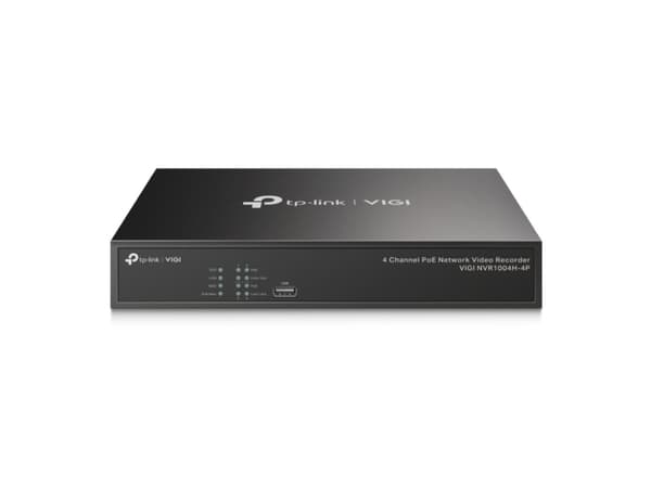 TP-Link VIGI NVR1004H-4P, 4 kanavaa, 3840 x 2160 pikseliä, 720p, 1080p, 2160p, 3840x2160,1920x1080, 1680x1050, 1440x900, 1280x1024, 1024x768, 1280x72