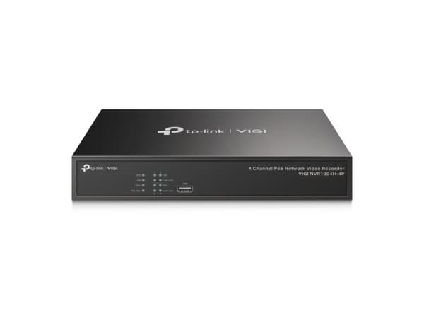 TP-Link VIGI NVR1004H-4P, 4 kanavaa, 3840 x 2160 pikseliä, 720p, 1080p, 2160p, 3840x2160,1920x1080, 1680x1050, 1440x900, 1280x1024, 1024x768, 1280x72
