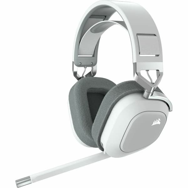 Corsair HS80 RGB Valkoinen Monivärinen Pelikuulokkeet mikrofonilla - Kuulokkeet pelaamiseen mikrofonilla ja RGB-valaistuksella.