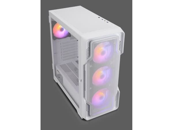 Nanoxia DS-9ARGB-W, Midi Tower, PC, Vit, ATX, EATX, micro ATX, Mini-ITX, Plast, Stål, Härdat glas, Spela Vit