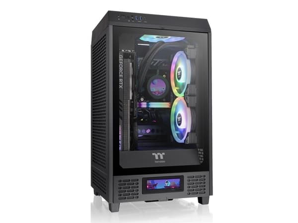 Thermaltake The Tower 200 - MT - mini-ITX - sidepanel med vindu (herdet glass) - ingen strømforsyning (PS/2) - svart - USB/lyd