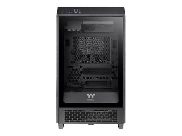 Thermaltake The Tower 200 - MT - mini-ITX - sidepanel med vindu (herdet glass) - ingen strømforsyning (PS/2) - svart - USB/lyd Sort