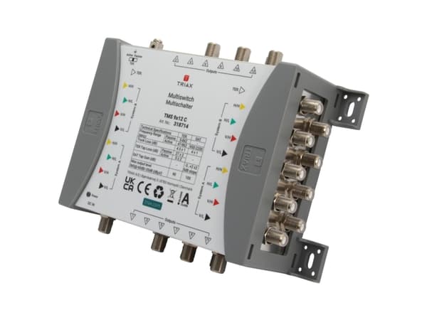 Triax 318714, 9 innganger, 12 utganger, 950 - 2200 MHz, 47 - 862 MHz, 1.0, 2.0, 15 - 20 V