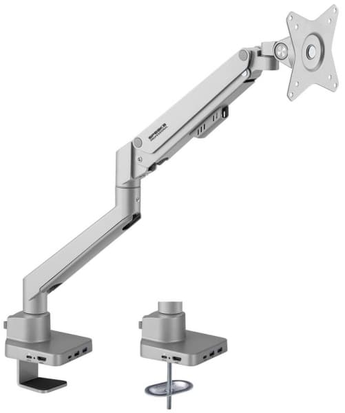 SpeaKa Professional SP-MM-600 Enkel Skærm-bordslag 43,2 cm (17) - 81,3 cm (32) Gastryk-teknologi, Integreret dockingstation, Kan vippes, Kan svinges