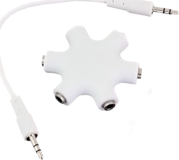 Apte 6 portar 3,5 mm minijack universal splitter för hörlurar