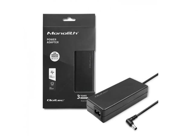 Qoltec verkkolaite Samsungin näytölle 30W | 14V | 2.1A | 6.5*4.4 | + virtajohto