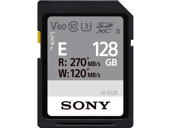 Sony E Series SF-E128A - Flash-minneskort - 128 GB - Video Class V60 / UHS-II U3 / Class10 - SDXC UHS-II