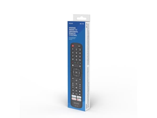 Savio RC-14 Universal remote control/replacement for HISENSE SMART TV, TV, TV-tuner, IR Kabelfri, Trykknapper, Sort