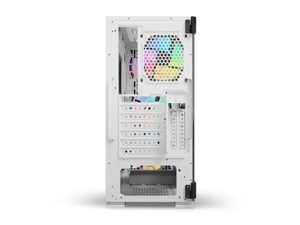 Savio Raptor White X1 ARGB Glass/Mesh White Computer Case, Midi Tower, PC, Vit, ATX, EATX, ITX, micro ATX, Nät, Stål, Härdat glas, Spela