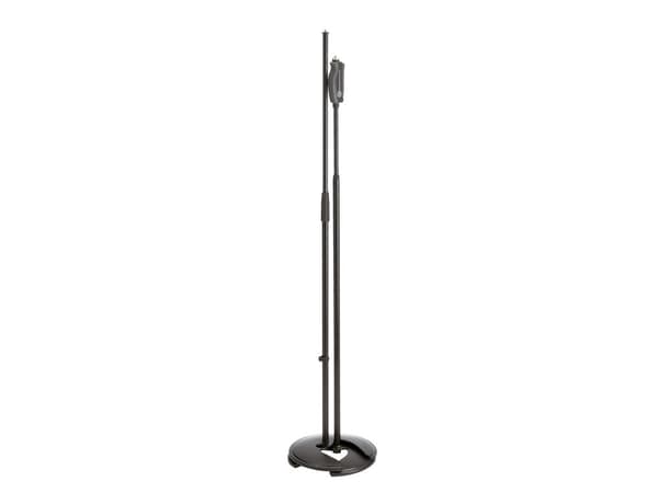 König & Meyer 26045-300-55, Rett mikrofonstativ, Rund base, Sort, Stål, Metall, 3/8"