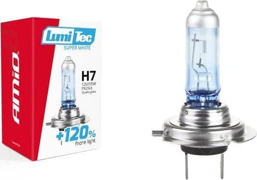 AMiO Halogenpære H7 12V 55W LumiTec SuperWhite +120 %