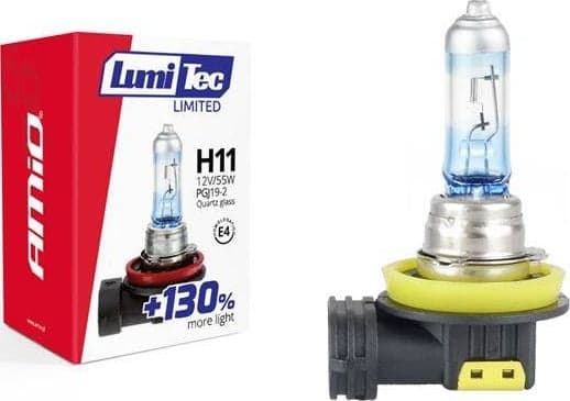 AMiO Halogenpære H11 12V 55W LumiTec LIMITED +130 %