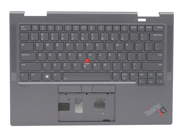 Lenovo - Kannettavan tietokoneen vaihtonäppäimistö - Trackpointilla - taustavalaistu - QWERTY - amk. englanti - harmaa - FRU - yläsuojuksella - Think