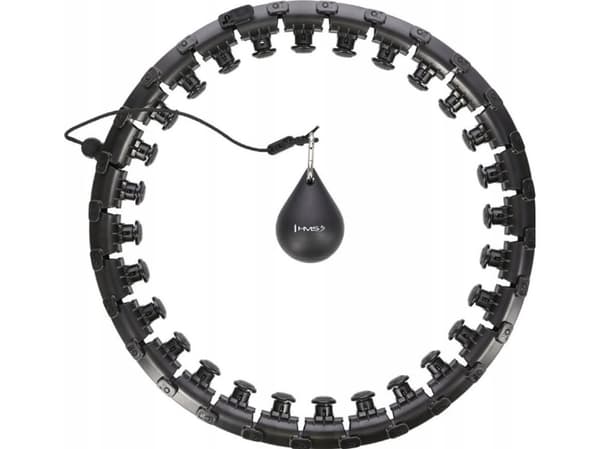 HMS HHW12 PLUSS STØRRELSE HULA HOP SORT MED STINDER OG HMS-VEKT