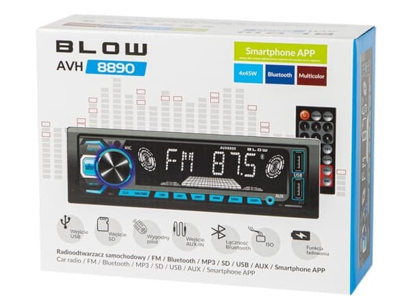 BLOW AVH-8890, Auto, FM, 87,5 - 108 MHz, 45 W, 50 dB, 4 O