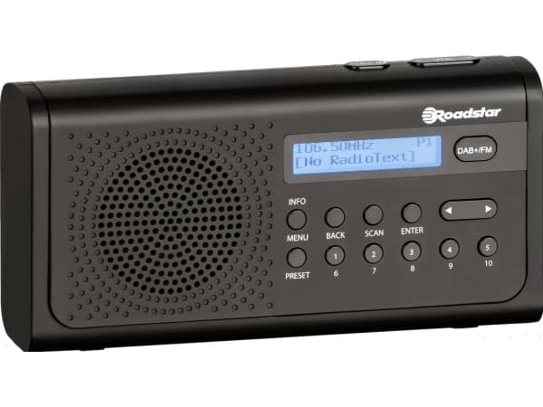 Roadstar TRA-300D+/BK, Kannettava, Analoginen & digitaalinen, DAB+, FM, Automaattinen viritys, 2 W, LCD