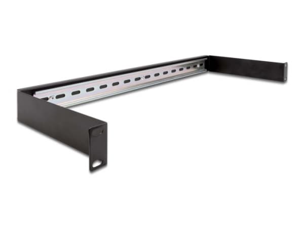 Delock - DIN-skena panel - monterbar på stativ - svart - 1U - 19"