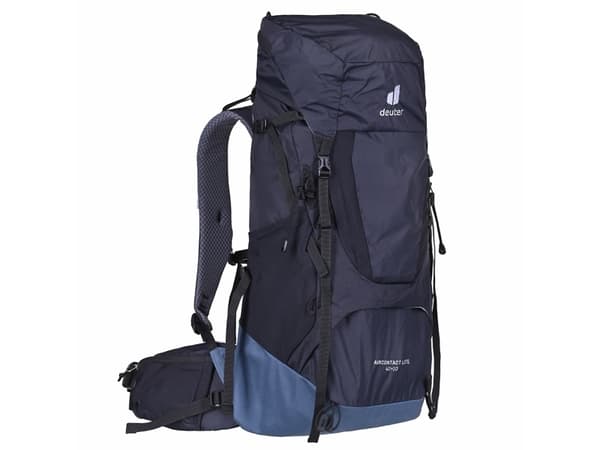 Deuter Aircontact Lite 40 + 10, Inre ram, Övre, Vandring, Svart, Blå, Unisex, Polyamid, Polyester