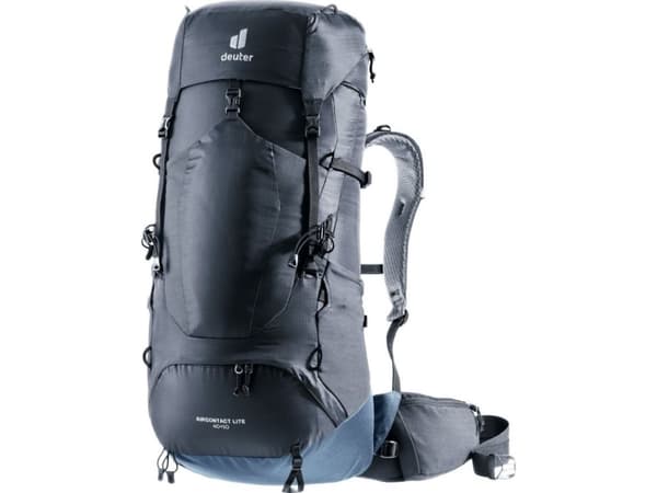 Deuter Aircontact Lite 40 + 10, Inre ram, Övre, Vandring, Svart, Blå, Unisex, Polyamid, Polyester