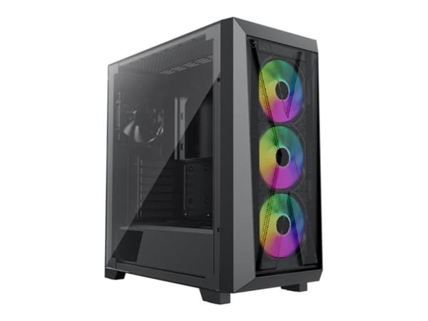 Xilence Performance X Series Xilent X X912.ARGB - Mid tower - ATX - genomskinlig sidopanel (härdat glas) - ingen strömförsörjning (ATX) - svart - USB