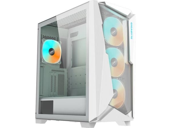 Gigabyte C301GW, Midi Tower, PC, Valkoinen, ATX, EATX, mikro ATX, Mini-ATX, Lasi, Muovi, Terästä, Pelaaminen