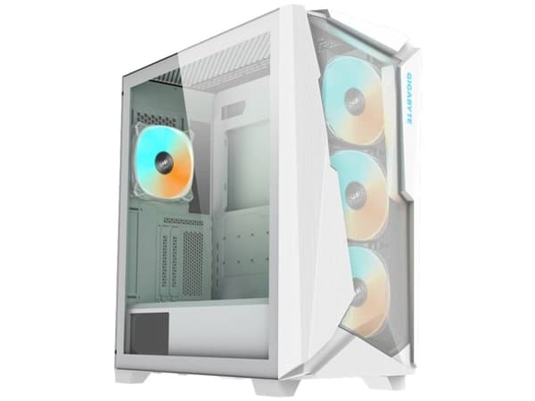Gigabyte C301GW, Midi Tower, PC, Valkoinen, ATX, EATX, mikro ATX, Mini-ATX, Lasi, Muovi, Terästä, Pelaaminen