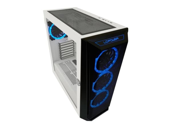 LC-Power Holo-1_X, Midi Tower, PC, Valkoinen, ATX, mikro ATX, Mini-ITX, EATX, Metalli, Muovi, 16,5 cm