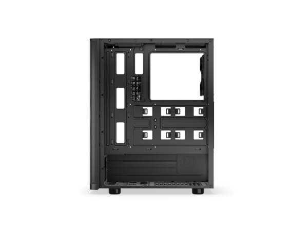Endorfy Ventum 200 ARGB - Mid tower - ATX - genomskinlig sidopanel (härdat glas) - ingen strömförsörjning (ATX) - svart - USB/ljud