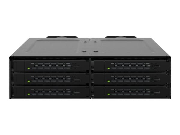 ICY Dock ToughArmor MB118VP-B - Drevkabinett - 6 x U.2/U.3 NVMe SSD, mobilstativ for 5,25"-brønn, med SlimSAS SFF-8654 8i - 2.5" - PCIe 4.0 - PCIe 4.